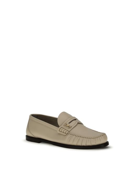 Saint Laurent White Laurent Loafers