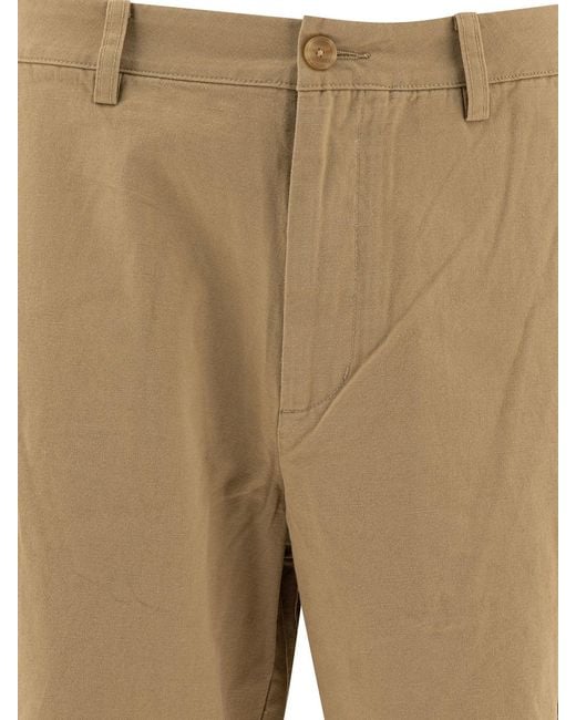 Vince Natural Cotton And Linen Cargo Shorts for men