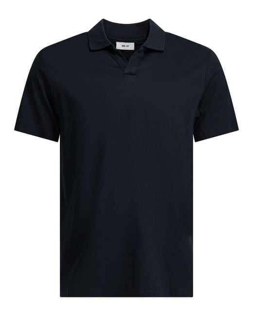 NN07 Black "Paul" Buttonless Polo Shirt for men