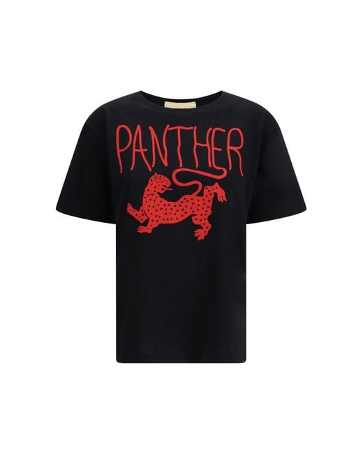 Women's Red Printed Cotton T-Shirt
