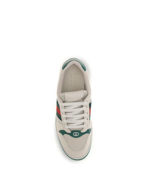 Gucci White Screener Sneakers for men