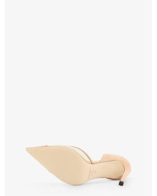 Jimmy Choo Natural Brigitte Voile And Suede Décolleté