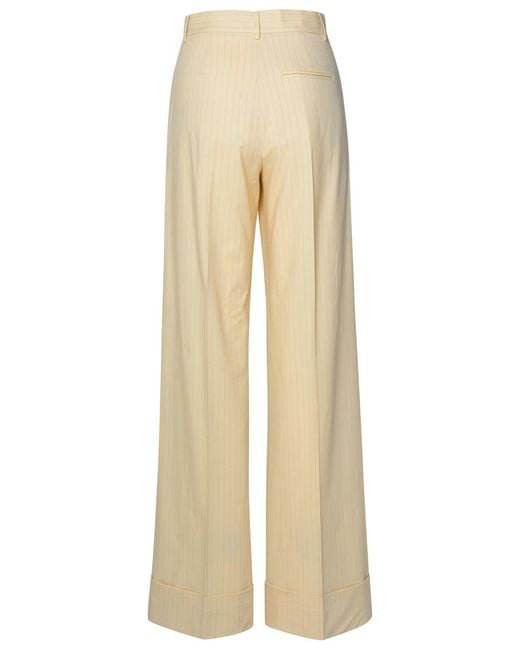 ANDAMANE Natural 'Nathalie' Ivory Wool Blend Trousers