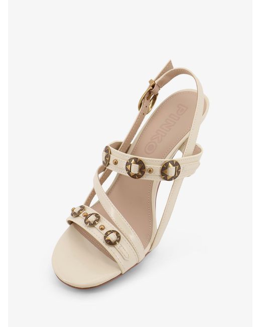 Pinko Natural Vanda Leather Sandals