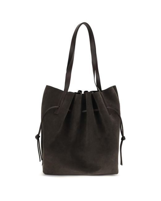 Yuzefi Black Scallop Suede Shoulder Bag Ganache