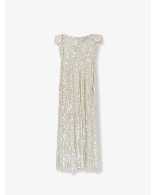 Alberta Ferretti White Dress With Sequins
