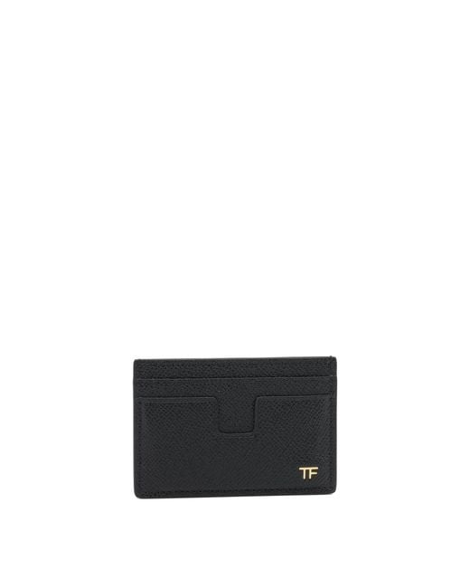 Tom Ford White Small Grain Leather Card Holder for men