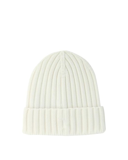 Moncler White Wool Beanie