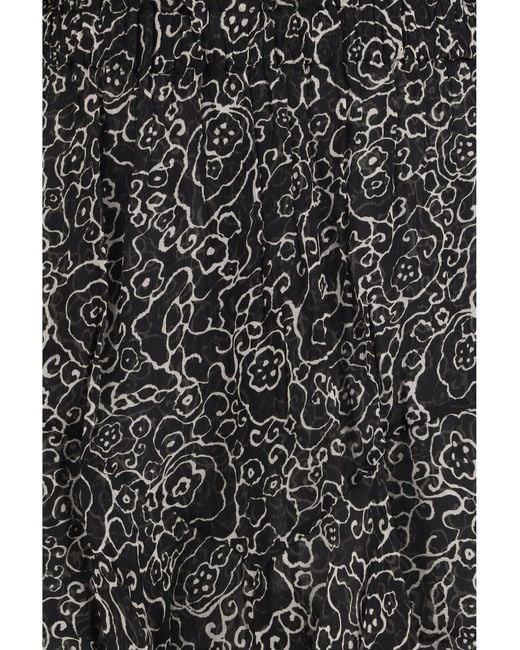 Isabel Marant Black Marant Etoile Floral Ruffled Shorts