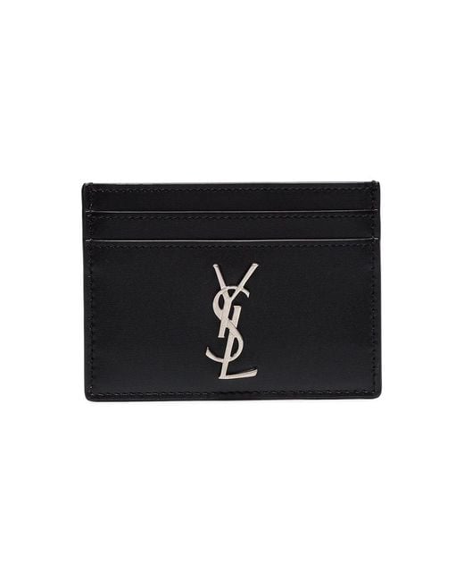 Saint Laurent Black Cassandre Card Case for men