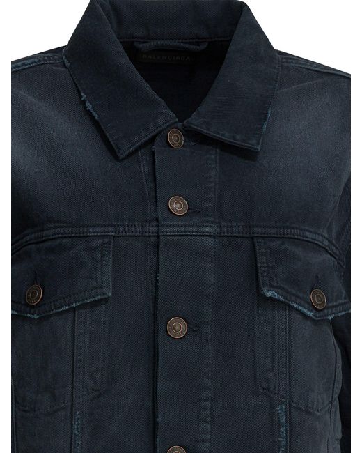 Balenciaga Blue Denim Jacket With Old Effect