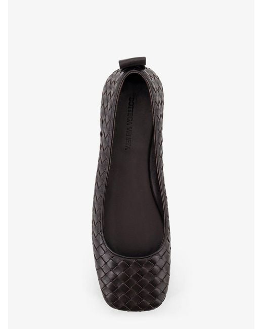Bottega Veneta White Charlotte Leather Ballerinas With Intrecciato Motif