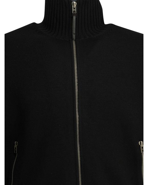 Tom Ford Black Wool Sweater With Zipper for men