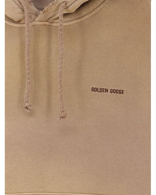 Golden Goose Deluxe Brand Natural Cotton Sweatshirt With Front Embroidered Logo