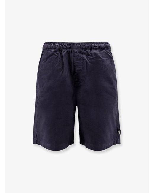 Stussy Blue Brushed Beach Cotton Bermuda Shorts for men