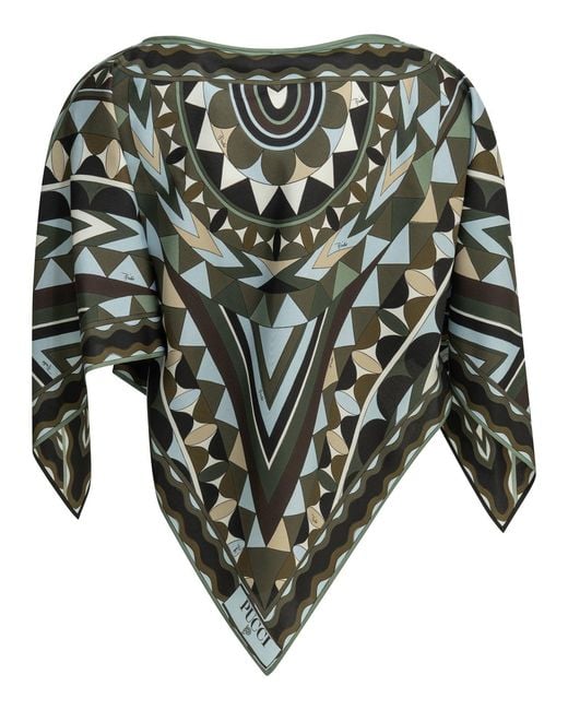 Emilio Pucci Green "Manuba" Draped Top