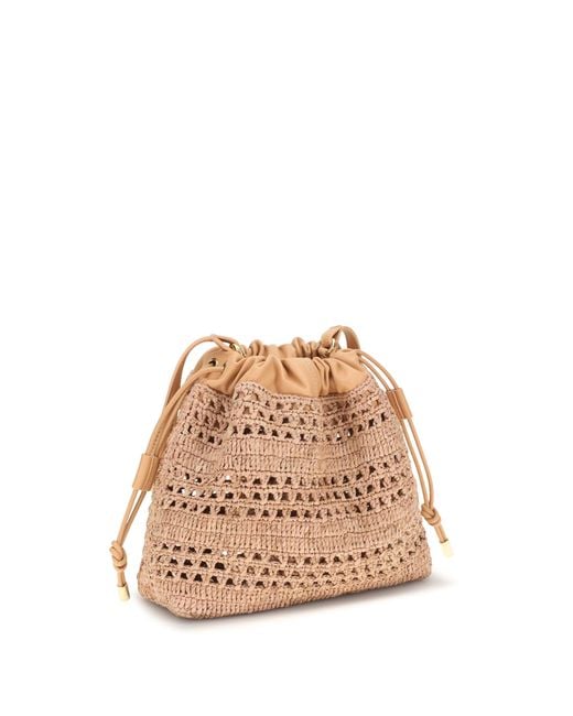Chloé Natural Chloé Raffia Drawstring Shoulder Bag Summery