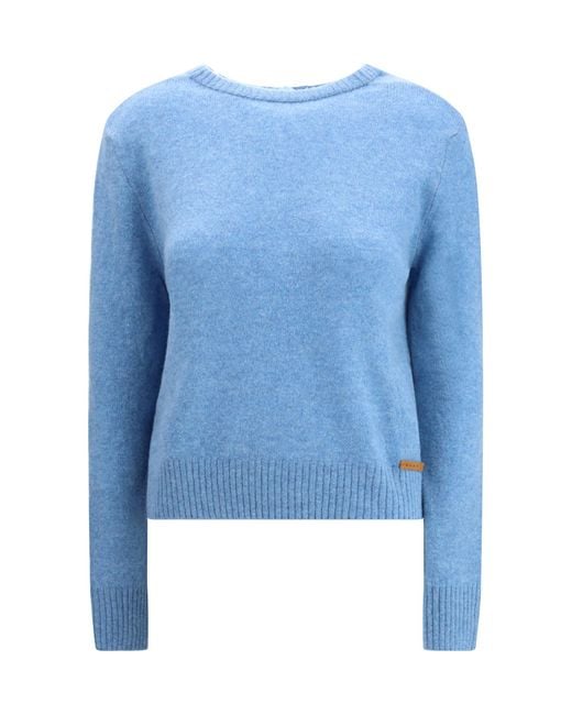 Marni Blue Long-Sleeved Crewneck Sweater