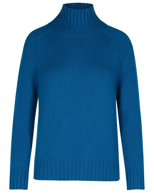 PURO TATTO Blue Cashmere Turtleneck Sweater
