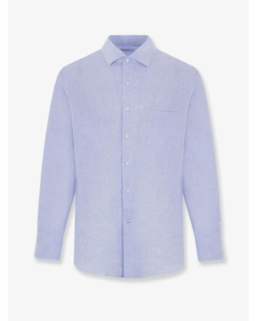 Loro Piana Purple Andrè Linen Shirt for men