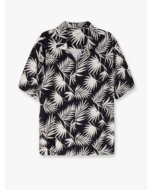 Laneus Black Printed Viscose Shirt for men