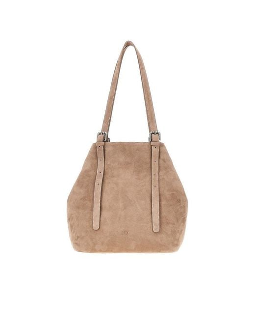 AUTENTICA 504 Natural Galatea Suede Leather Bag