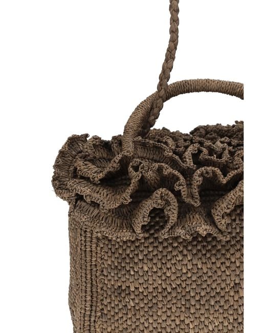 IBELIV Brown Handbag Laguna Raffia
