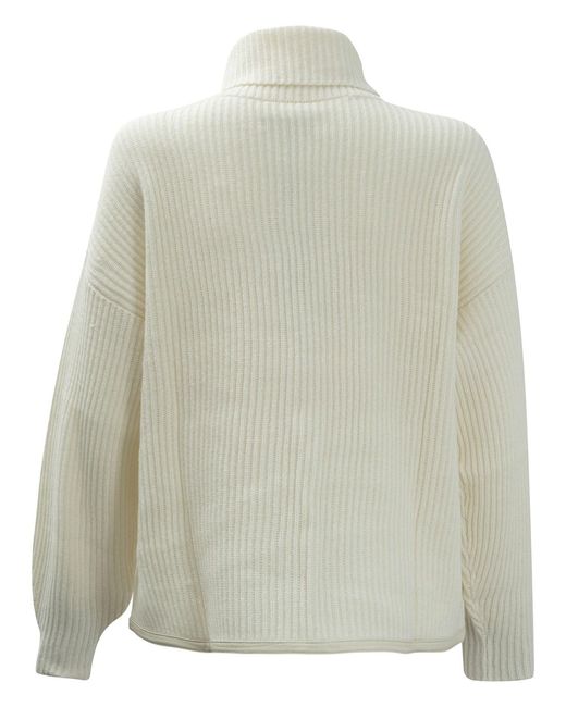 Max&amp;Moi White Wool And Cashmere Turtle-Neck