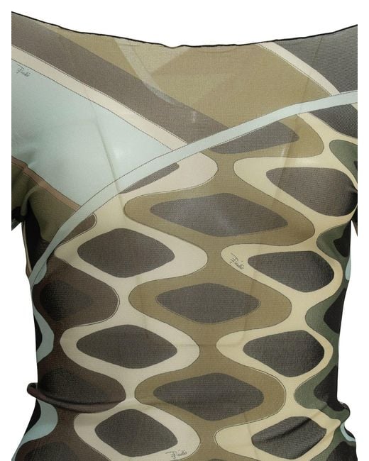 Emilio Pucci Green "Vivara" Tight-Fitting Top