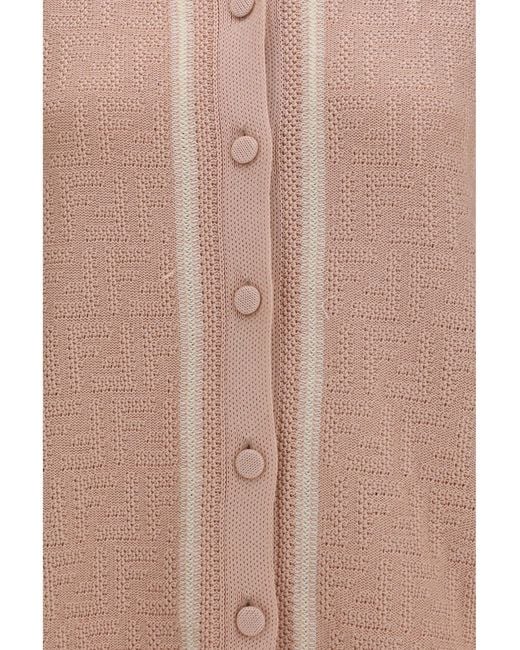 Fendi Pink Ff All-Over Crochet Shirt
