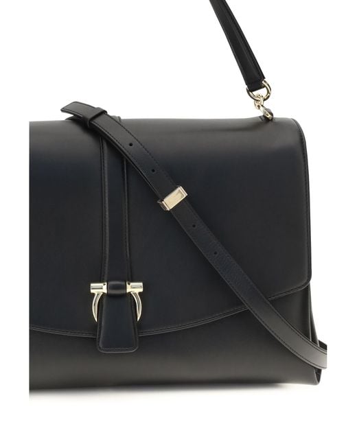 Ferragamo Black Large Mia Shoulder Bag