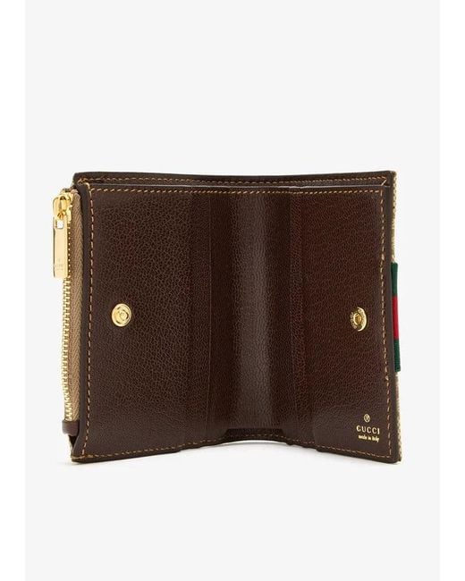 Gucci White Gg Wallet With Web Detail