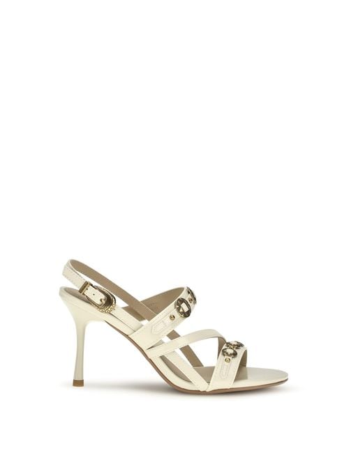 Pinko White Leather Sandals Vanda