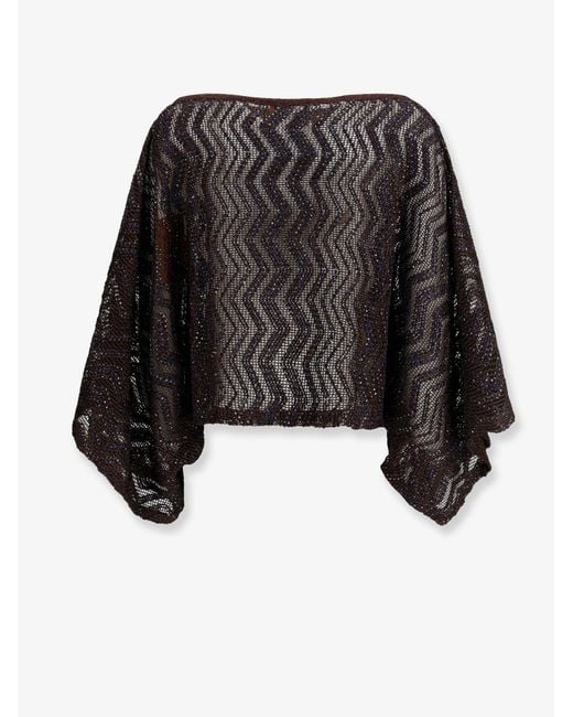 Missoni Black Viscose Top With Chevron Pattern
