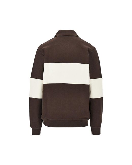 Les Deux Brown Zipper Rugby Sweatshirt for men