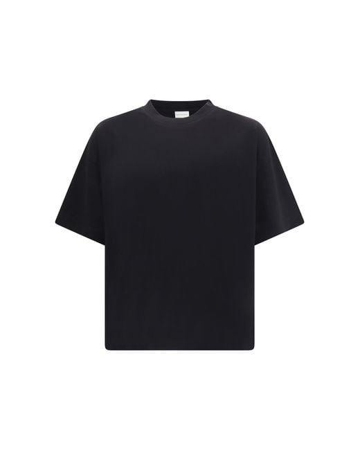 Dries Van Noten Blue Monochrome Cotton T-Shirt for men