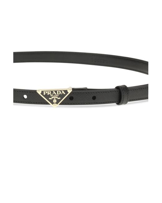Prada White Leather Belt