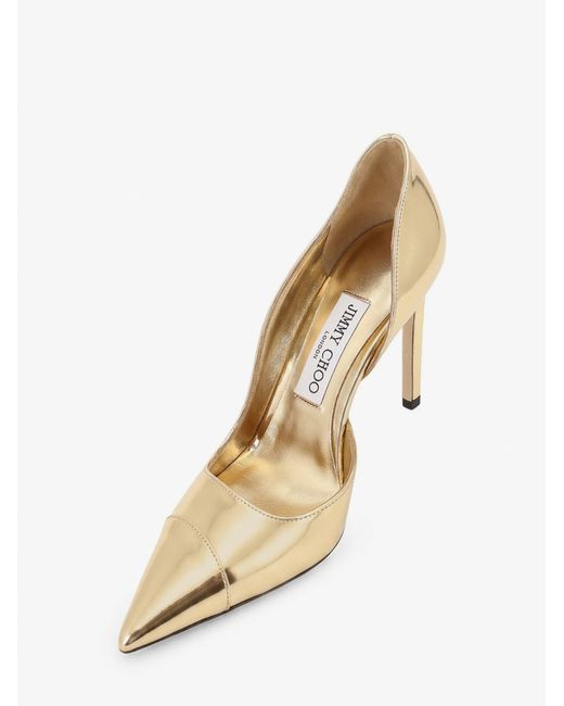 Jimmy Choo Natural Brigitte 100 Liquid Metal Leather Pumps