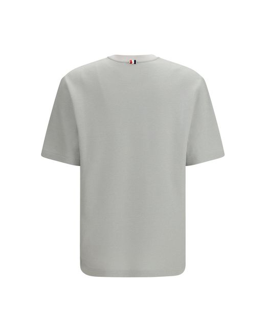 Thom Browne Gray Short-Sleeve Cotton-Linen T-Shirt for men