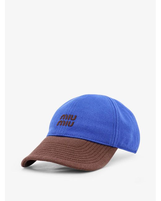 Miu Miu Blue Cotton Hat