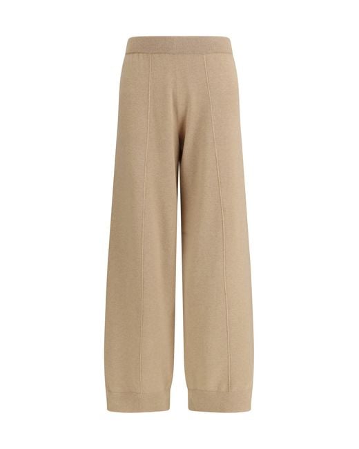 Fabiana Filippi Natural Trousers Jewel Detail
