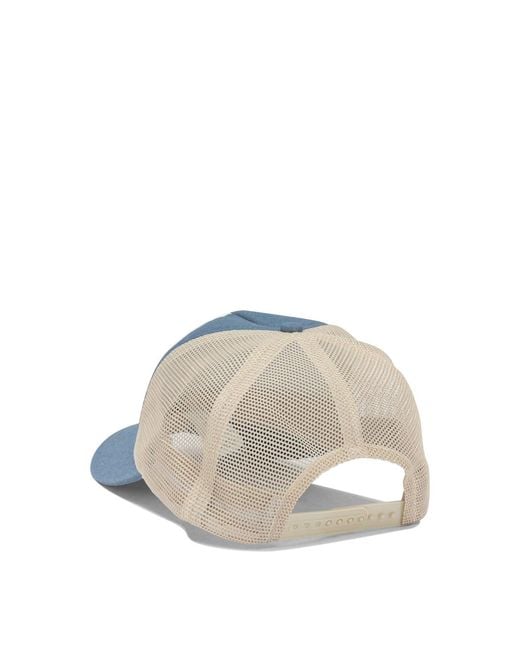 Kapital Blue Denim Repair Service Trucker Hat for men