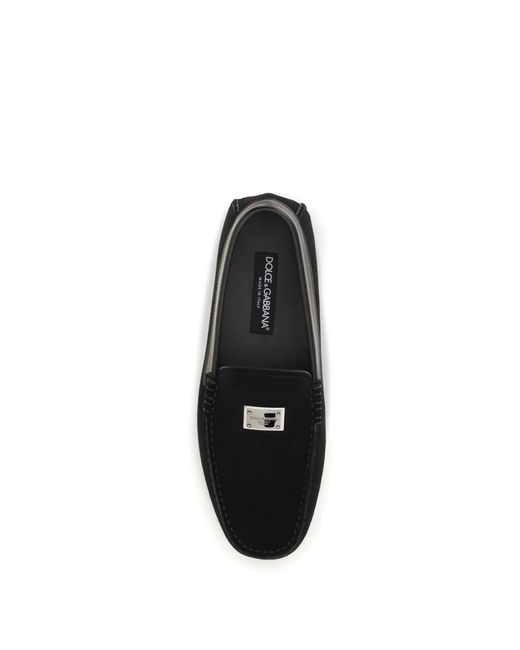 Dolce & Gabbana White Suede Loafers for men