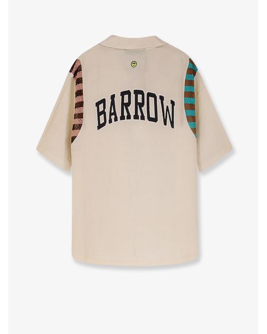 Barrow Natural Viscose Shirt With Front Logo for men