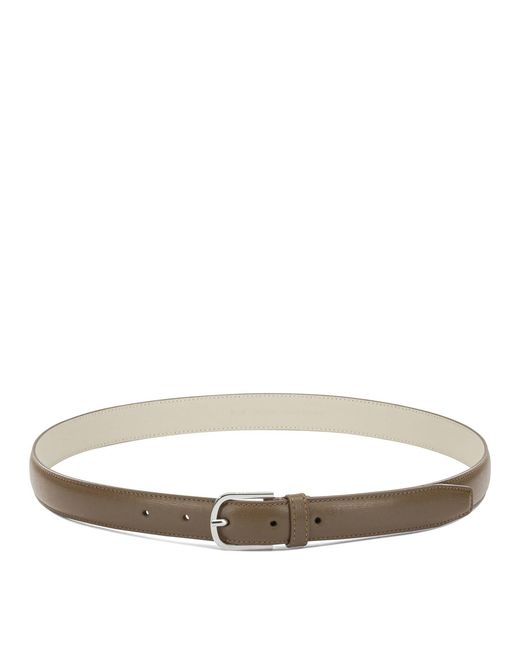 Totême White Slim Leather Belt