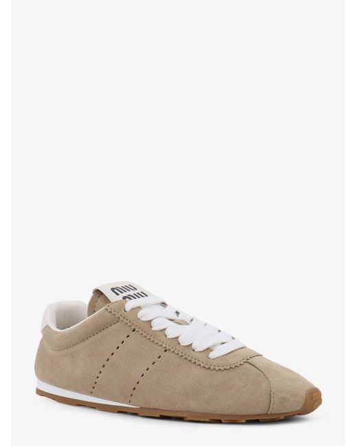 Miu Miu Natural Suede Plume Sneakers