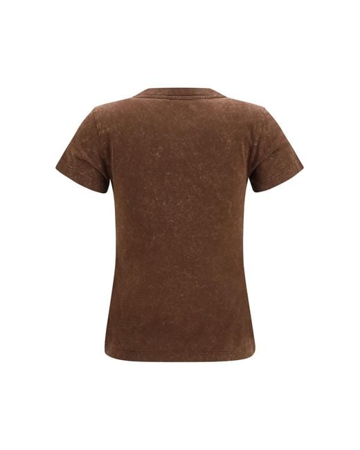 Ganni Brown Banana Cotton T-Shirt