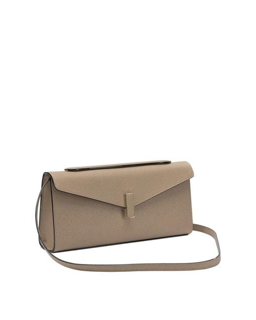 Valextra Natural "Isis" Clutch With Shoulder Strap