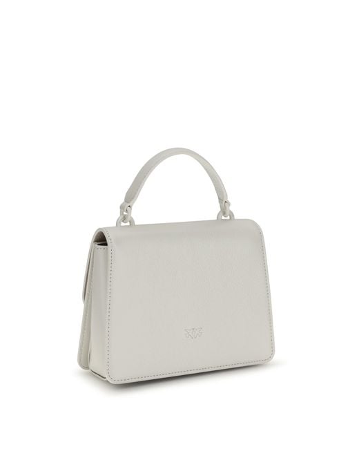 Pinko White Mini Handbag Love One Top Leather