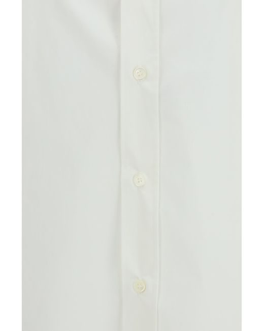 MM6 by Maison Margiela White Long-Sleeve Shirt With Side Print